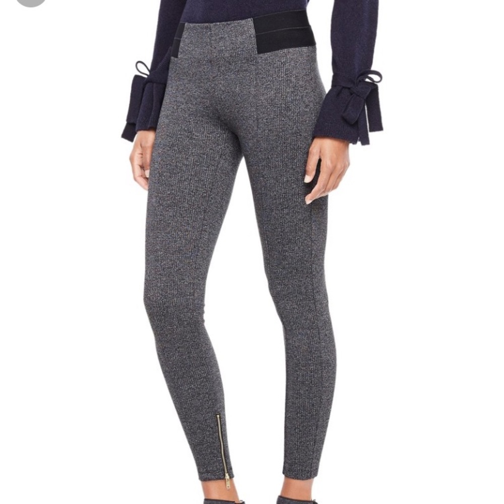 Gray Heather Marled Knit Ankle Zip Leggings
